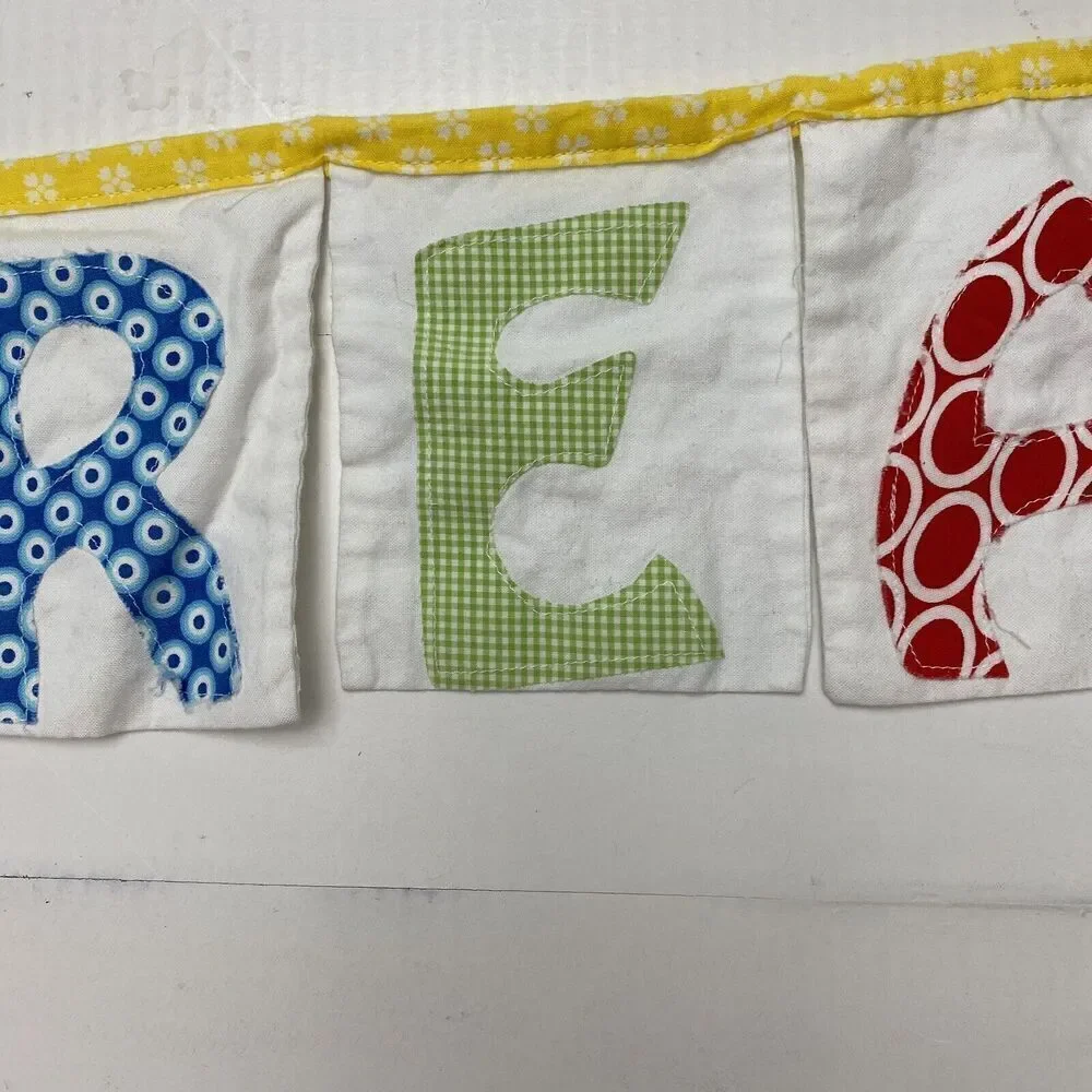 OOAK Handmade Children's Fabric Reading Theme Bunting Banner Garland